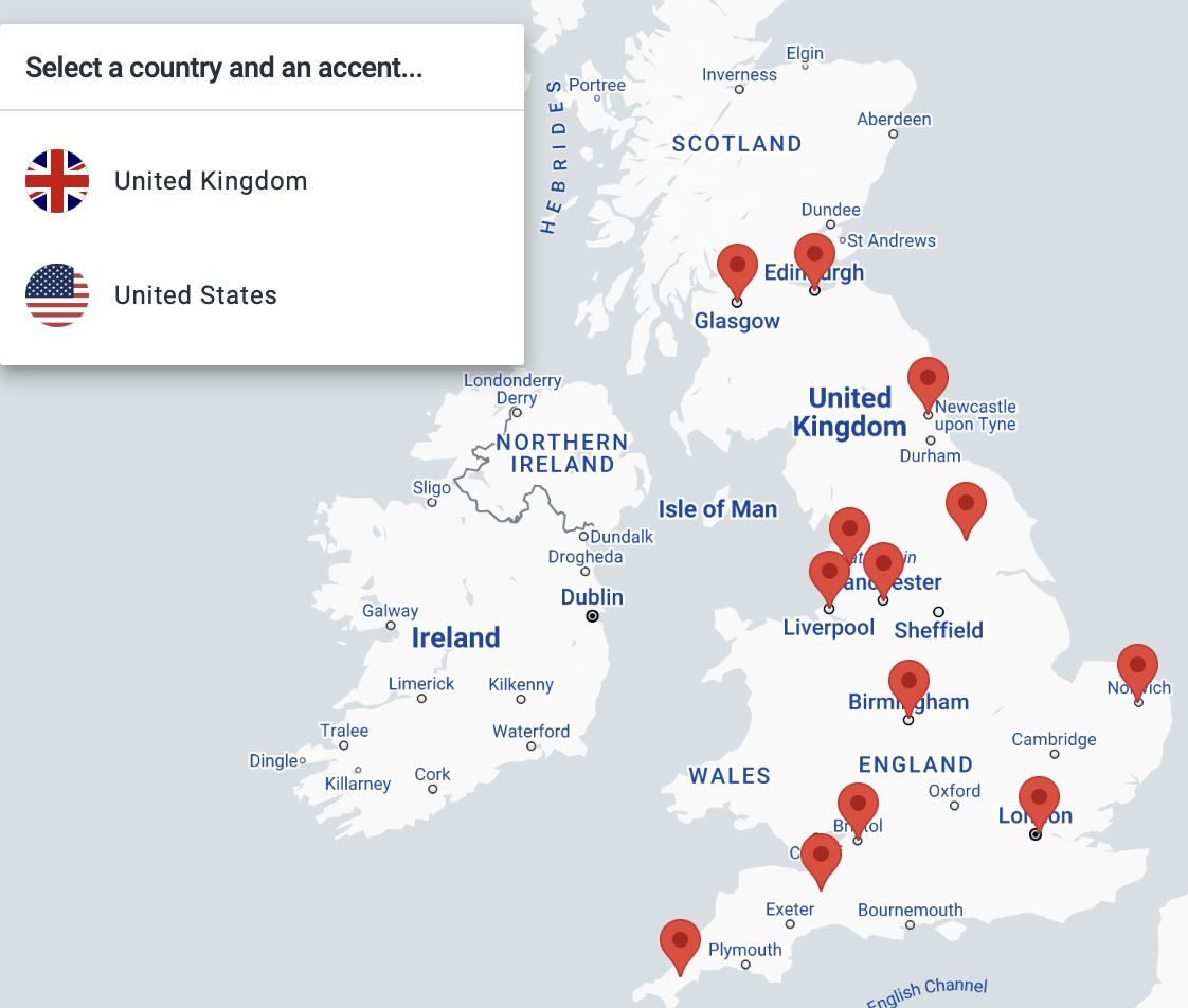 English Accent Map